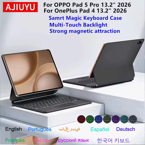 TouchPad Keyboard For OPPO Pad 5 Pro 13.2" Case Smart Backlight Keyboard Folio for OnePlus Pad 4 13.