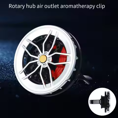 Creative Rotating Car Air Vent Perfume Diffuser - Cool Rotatable Wheel Design, Refillable Aroma Deco