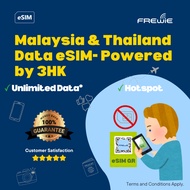 Malaysia & Thailand eSIM 15GB-30GB for 30 Days Data Roaming-By 3HK | QR Code via Email
