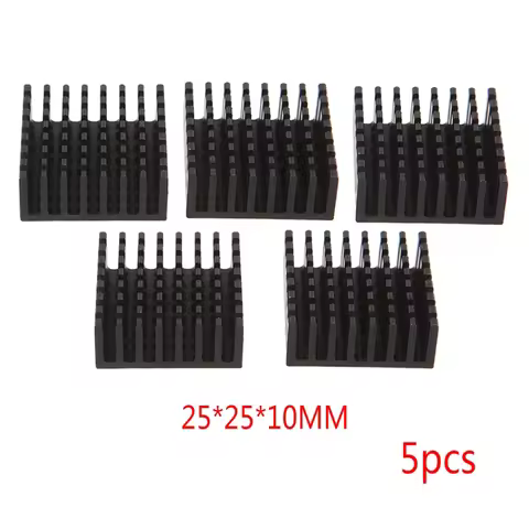 5Pcs 25*25*10mm Aluminum Heatsink Block Computer Cooler Electronic Chip Radiator