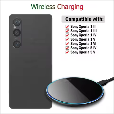 15W Fast Wireless Charger for Sony Xperia 1 II III IV V VI / Xperia 5 IV V Wireless Charging Pad wit