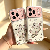 Phone Case For Poco X8 X7 F8 M8 M6 C81 Pro Max M2 Cat Pink Large Camera Area Silver Frame Shockproof