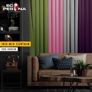 ecopesona - Iris Hook/Eyelet Mix Langsir Blackout Curtain (330cm-340cm)