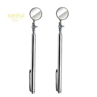 Circular Telescoping Pocket Inspection Mirror, 30mm Diameter, 4-1/2 Inch to 18 Inch Extended Handle 