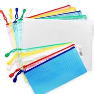 24H Out Grid Zipper File Bag Transparent A5 Storage Folder Waterproof