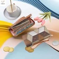 [pes] Vintage Casual Contrast Colorblock Durable Long Wallet Zipper Coin Purse Clutches For Women [V