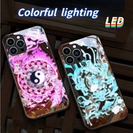 Eight Diagrams glass LED light glow phone case for Samsung phone case S21+ S21ULTRA S22 S22ULTRA S20ULTRA S23ULTRA S23+ S20+ S22+ S10+ S9+ S24Ultra S24+ S24 Note20ultra Note10+