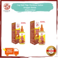 Cap Kaki Tiga Povidone Iodine & Povidone Iodine Dropper Bottle [ 30ml & 60ml ]