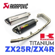 DESIGN Akrapovic Exhaust KAWASAKI ZX25R FULL SYSTEM Stainless Steel MANIFOLD + TITANIUM Muffler Moto