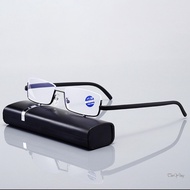 Reading Glasses Blue Light Blocking Filter UV Ray/Glare Semi-Frame Glasses with Protective Case