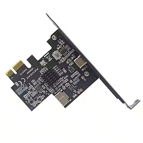 BAAE 2X PCI-E 1X to Type-E + Type-C Expansion Card USB3.2 GEN2 10Gbps ASM3142 Chip PCI-E to USB-C Ad