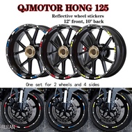 Motorcycle Wheel Sticker Front 12" Rear 10" for QJMOTOR Hong 125 Motorcycle Tyre Edge Modification S