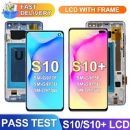 With Frame for Samsung Galaxy S10 Plus S10+ G975 G975F Lcd Display Digital Touch Screen for Samsung 