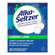 Alka-Seltzer Heartburn Relief Lemon Lime Flavor Effervescent Tablets, 4-in-1 Relief from Heartburn, 