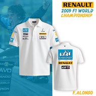 เสื้อโปโลทีม F1 คลาสสิก ทีม Renault วัสดุผ้าฝ้ายแท้ ซักง่ายและแห้งเร็ว s-3xlS-5XL