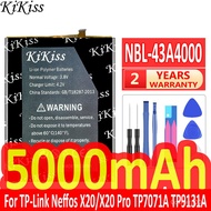 KiKiss 5000mAh NBL-43A4000 Baery For TP- Neffos X20/X20 Pro X20Pro TP7071A TP9131A NEW Mobile one Baery   Free Tools