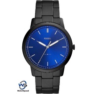 Fossil FS5693 Quartz The Minimalist Three-Hand Analog Blue Dial  Black Tone Stainless Steel Case Bracelet Men's Watch