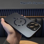 Matte frosted magnetic phone case with camera lens protection for IPhone 11 14 Pro Max 15 12 13 Pro 