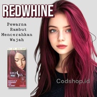 Diosys Hair color REDWHINE MERAH MAROON BURGUNDYPewarna Rambut Permanen Tahan Lama 45ml Cat Rambut W