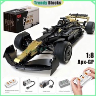 MK6023,F1: The Movie,Apx-GP Electroplated Gold F1 Building Blocks 1:8 with Motor Toys Gifts for Boys
