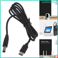 WU 1m Type-C USB C to DC5521 Charge Cable 5 5X2 1mm Connector Cord 9V 12V 15V 20V