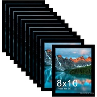Picrit 8x10 Picture Frame Set of 12, Display 5x7 with Mat or 8x10 without Mat, Photo Frames for Wall