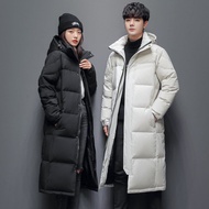 Quality Assurance Winter Long Down Jacket Over-the-Knee Mid-Length Thickened Couple Hooded Jacket Korean Version Street Wear Jacket White Duck Down Down Jacket Couple Hooded Jacket Men/Women Long Jacket Down Jacket Long Over-the-