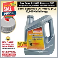 (100% Original) 10W40 SEMI SYNTHETIC ENGINE OIL 4L TOYOTA OIL FILTER 90915-YZZN2 90915-YZZE2 04152-Y