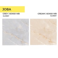 KERAMIK MERK PLATINUM ASIA TILE TIPE JOBA UK 60X60CM UNTUK DINDING ATAU LANTAI WARNA GREY DAN CREAM 