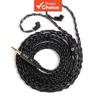 KBEAR Earphones IEM Cable ST12 2-Pin In-Ear Monitor Replacement Earbuds Earphone Cable 8 Core 4N OFC
