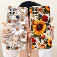 For Realme C21Y C25Y C21 Lens Protective Casing RealmeC21 C21y C25y Beautiful Daisy Sunflower Soft S