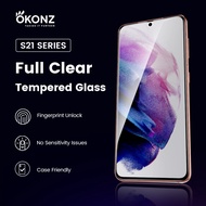 OKONZ S21/S21 FE/S21+/S21 Ultra Screen Protector Tempered Glass for Samsung Full Coverage