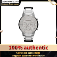 Emporio Armani AR2458 three-eye quartz watch men's watch stainless steel belt belt casual fashion watch trend large dial multi-function watch steel belt business