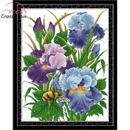 Cross Stitch Complete Set  Iris Flower Joy Sunday Stamped Counted Cloth Printed Unprinted Aida Fabric 11CT 14ct Needlework Handmade Embroidery Home Room Decor