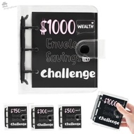 AUGUSTINA Money Saving Binder, Mini PVC Savings Challenges Book, Fun Way Cash Envelopes Waterproof C