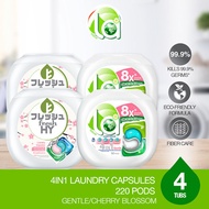 La Nature 4in1 Laundry Capsules 50 Pods x 2 Tubs + Fresh HY 4in1 Laundry Capsules 60 Pods x 2 Tubs