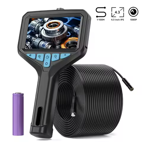 2-100m Borescope 8mm Camera 1080P HD 4.3'' IPS Screen Endoscope IP67 Detachable Design 2600mAh for I