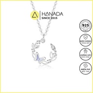 [LIFE LIFETIME WARRANTY] Hanada 925 Silver Necklace Laurel Purple Phalaenopsis, Gift Necklace, Party