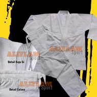 PUTIH Jujitsu Uniform Plain Gi BJJ Brazilian Jiujitsu Judo Gi Plain White Knit - ALIFLAM Sport.adm9