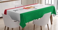 Italian Flag Tablecloth Colorful Caricature Chef Smiling Cuisine