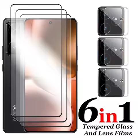 6in1 For Realme GT 7 Glass For Realme GT 7 7T Tempered Glass 2.5D Full Cover Screen Protector For Re