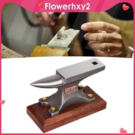 [Flowerhxy2] Single Anvil Wooden Base Compact Metalsmith Tool Jewelry Anvil Block High Hardness for 