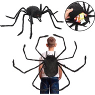 Giant Realistic Spider Costume & Decor - Outdoor/Indoor Giant Spider Props with Straps for Kids' Hal
