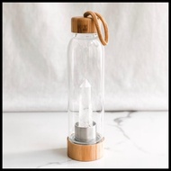 Clear Quartz Crystal Infused Water Bottle