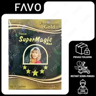 Tisu Super Magic Man Tissue Premium Gold - 3 Sachets - Tissue Super Magic Tahan Lama