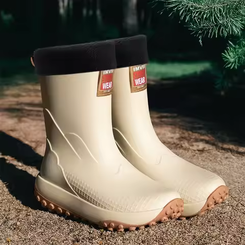 2026 Outdoor Non-slip Light Shoes Men Rain Boots Waterproof Rubber Fishing Shoes Durable Waterproof 