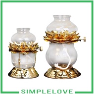 [Simple] fellaptop Oil Lamp Oil Lantern Lotus Flower Lamp Decorative for Holiday Table