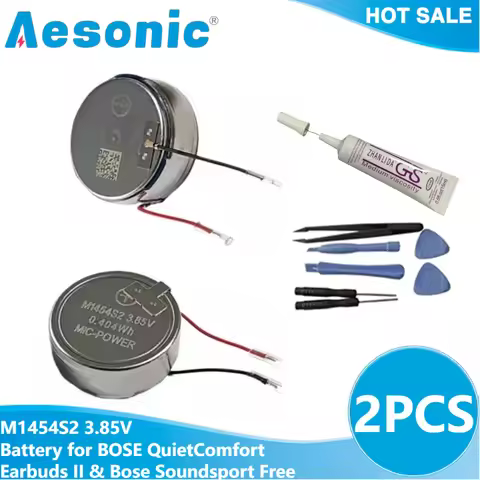 2PCS M1454S2 3.85V 105mAh 1454 Rechargeable Headphone Battery for BOSE QuietComfort Earbuds II & Bos