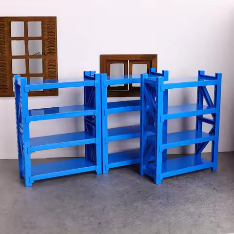 1/12 Scale Dollhouse Storage Shelves Warehouse Racks Miniature Furniture Model for Dollhouses Decora