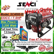HeavyDuty 3200W / 7.5HP SENCI SC4000-iii Petrol Gasoline Generator - 3.2kW Engine - 7.5 Hp